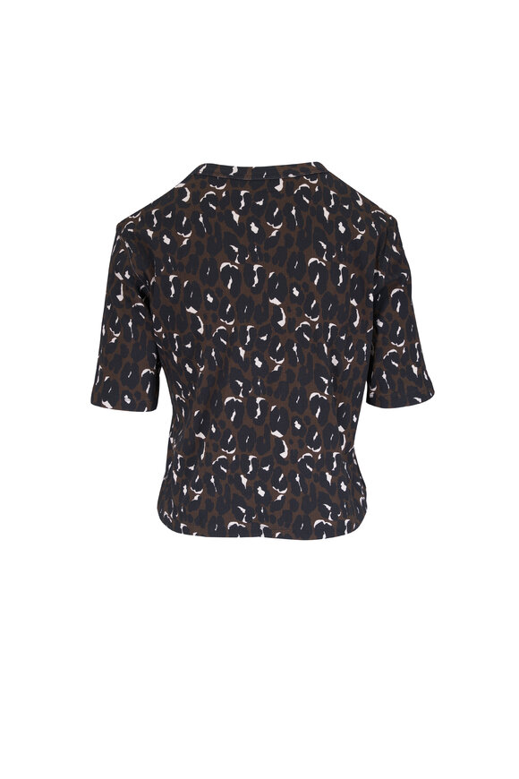 Majestic Multicolor Leopard Print Ribbed T-Shirt - view 2