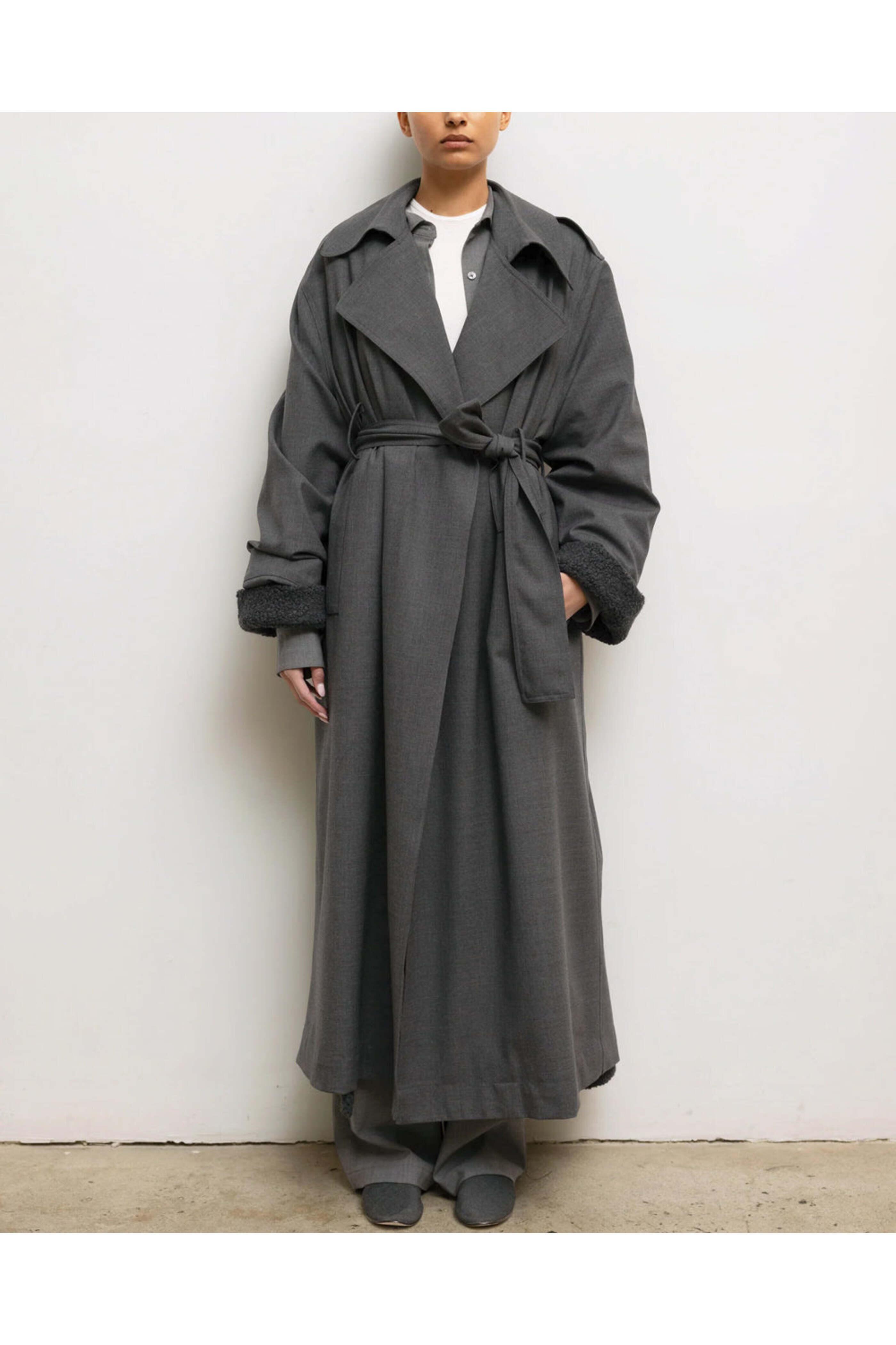 Leset - Charcoal Melange Jane Trench Coat