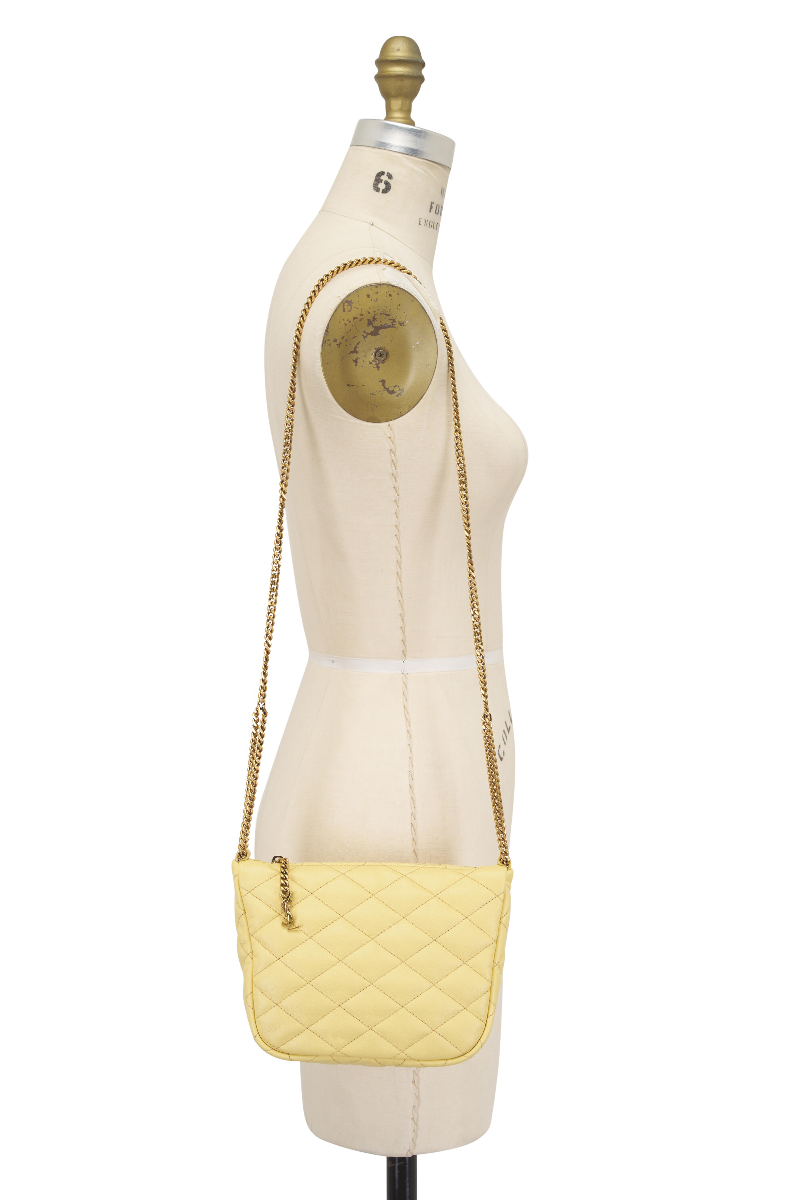 Saint Laurent - Mini Cassandre Yellow Quilted Leather Hobo Bag
