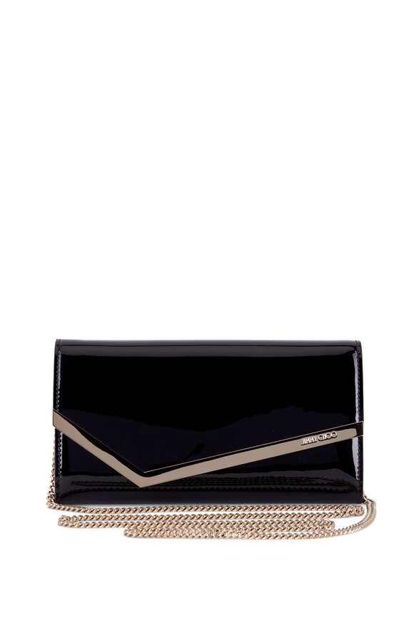 Jimmy Choo - Emmie Black Patent Leather Evening Bag