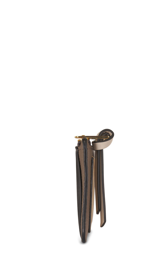Loewe Taupe & Gold Leather Coin Cardholder - view 3