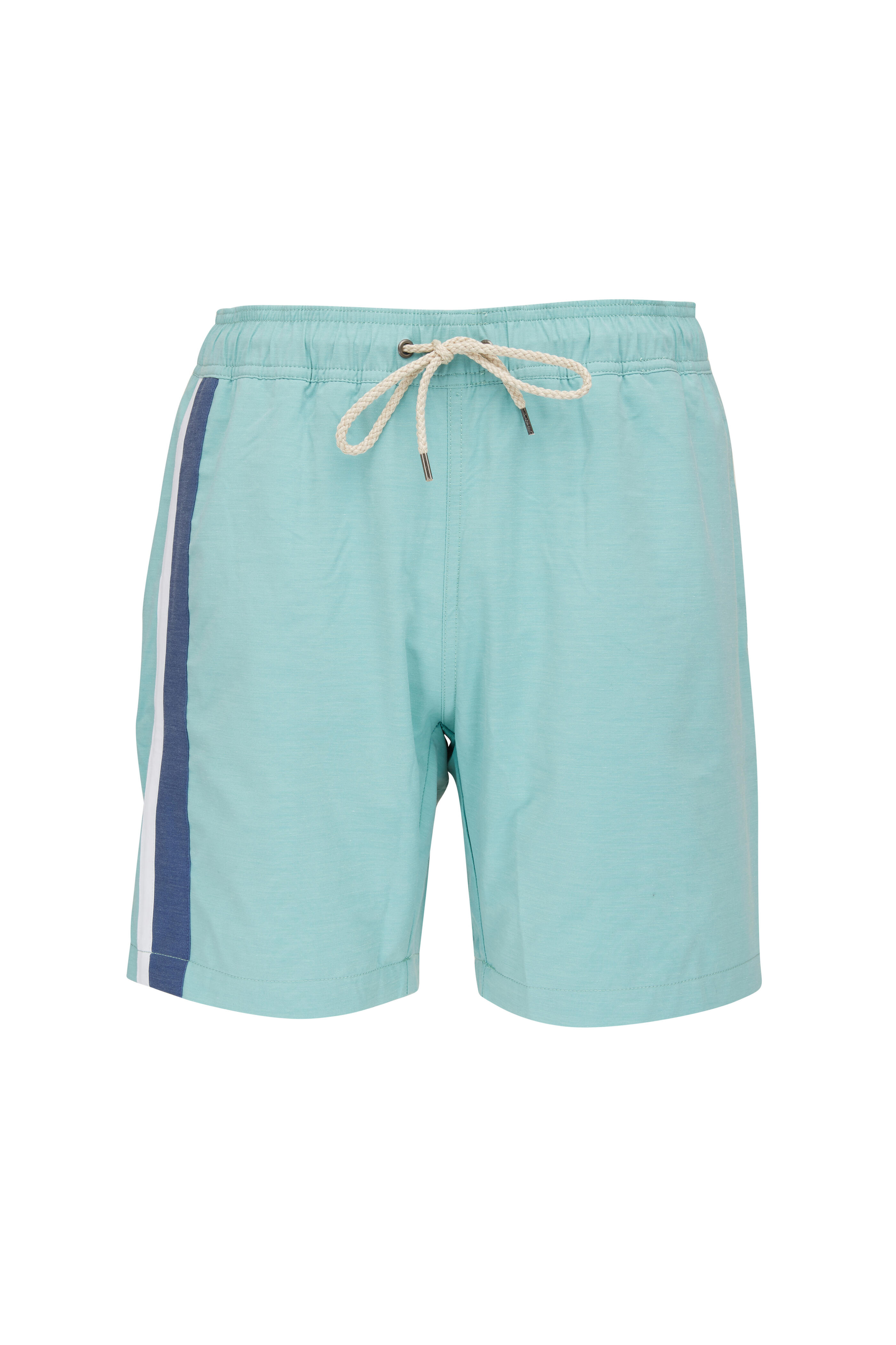 Faherty Brand - Beacon Teal Stripe Swim Trunks