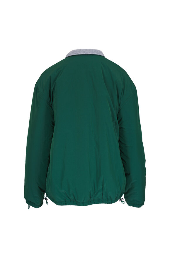 Miu Miu Bottle Green Pongé & Fleece Jacket - view 4