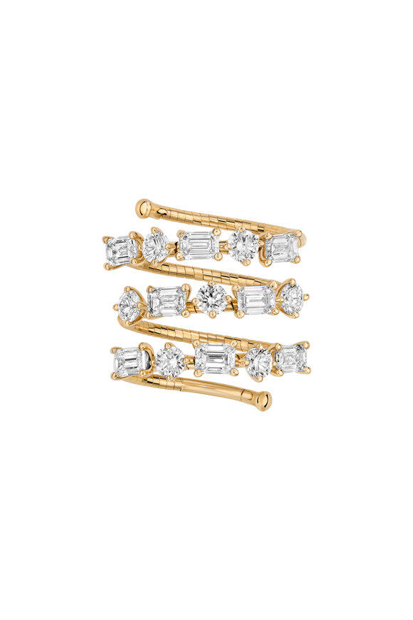 Mattia Cielo Rugiada Fancy & Brilliant Diamanti 3 Row Ring