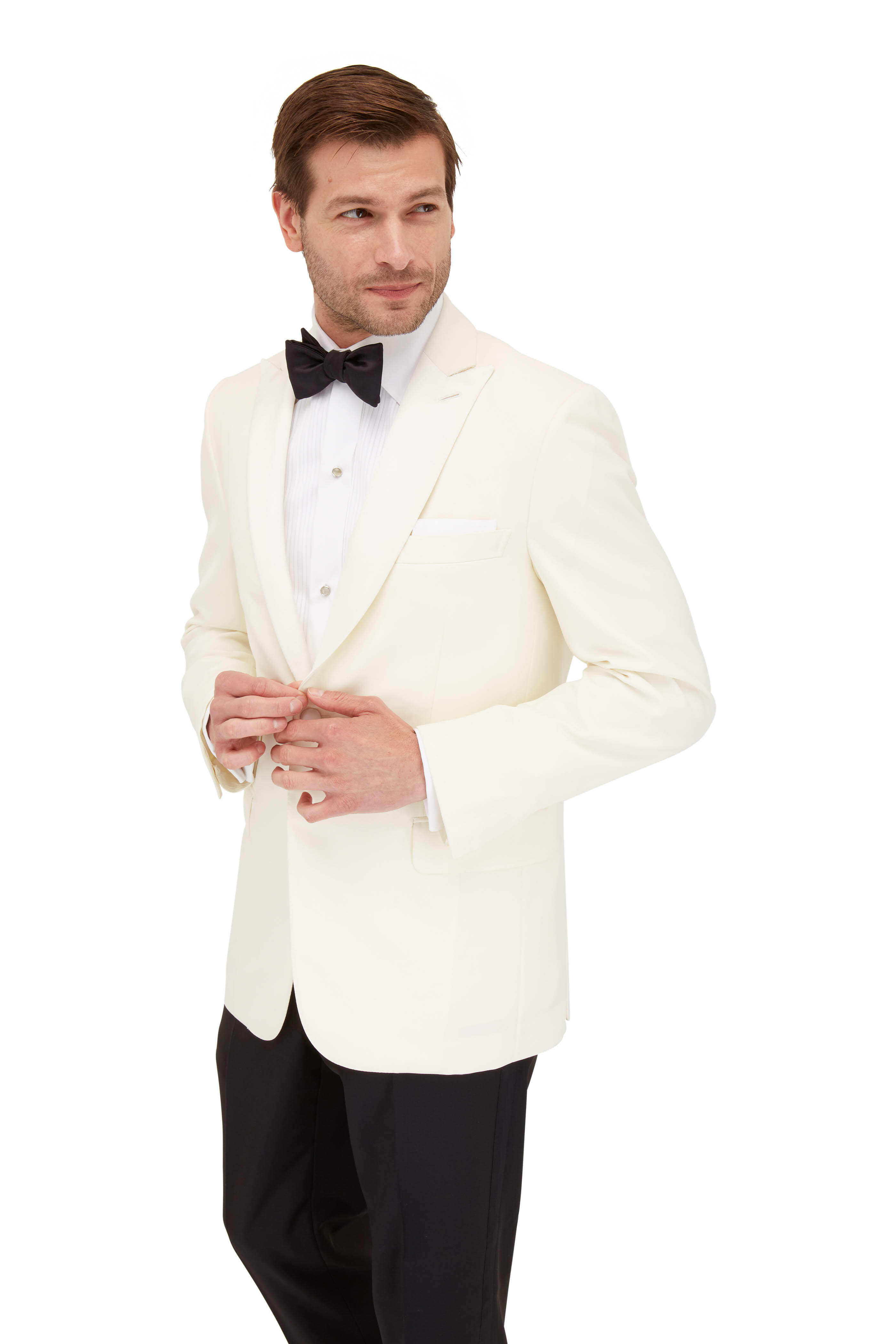 Brioni - White Wool Single Button Dinner Jacket | Mitchell Stores