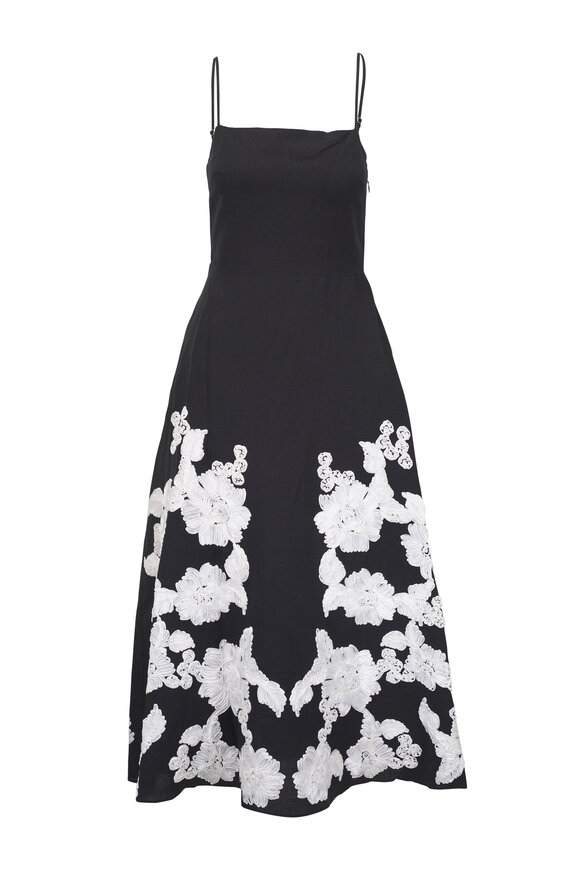Simkhai Annabella Black & White Floral Embellished Dress