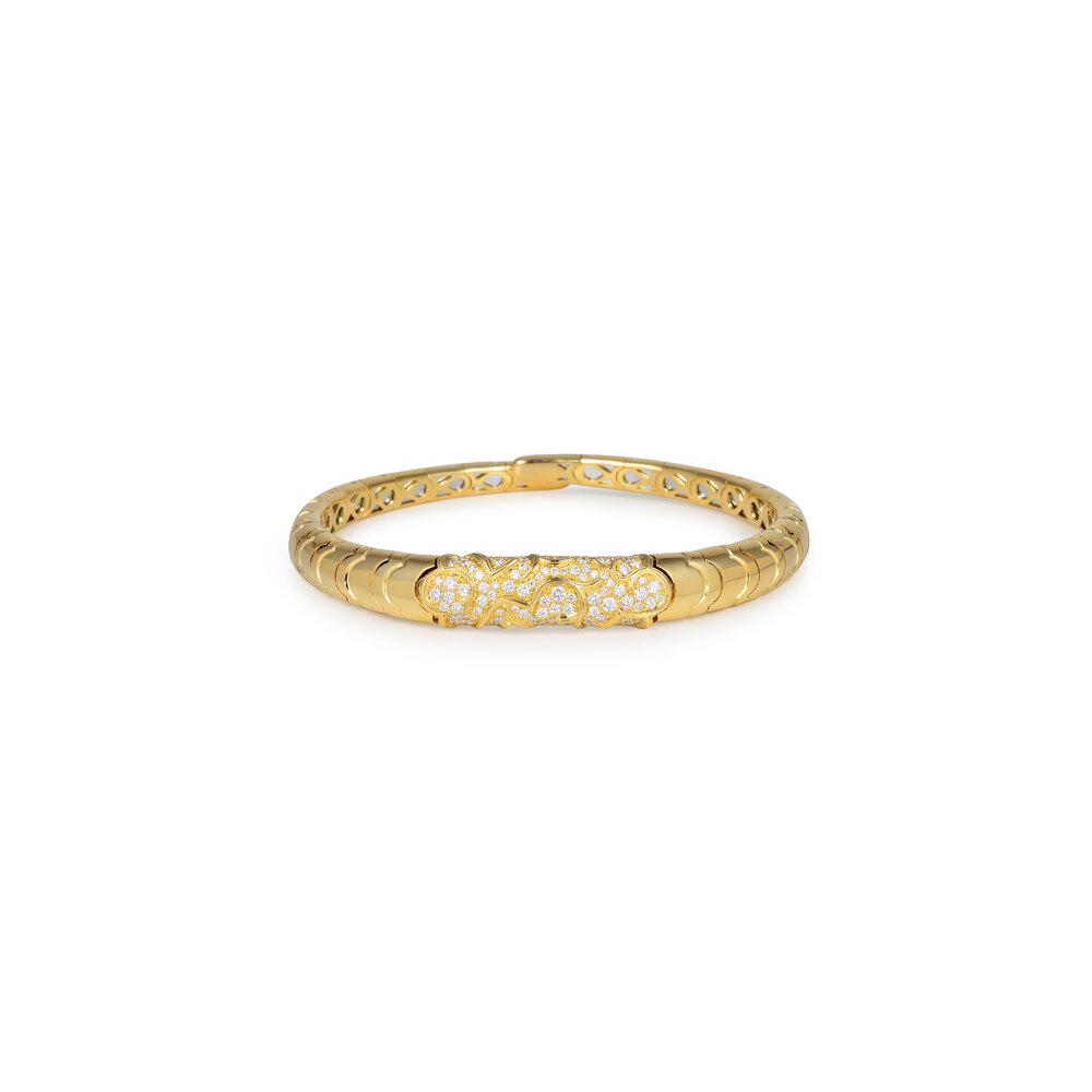 Marina B - 18K Yellow Gold Pavé Diamond Onda Collar