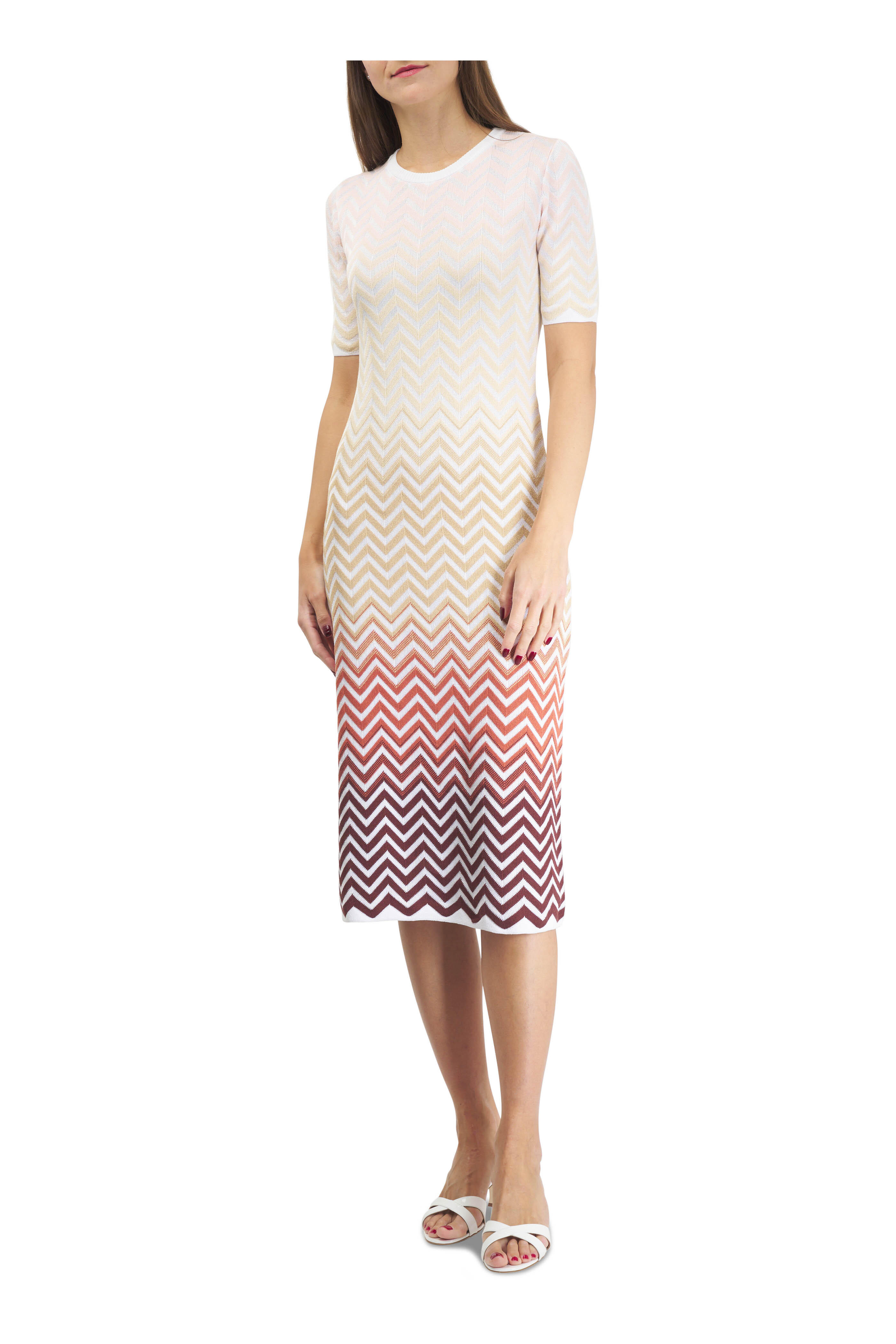 Missoni - Ivory Multicolor Chevron Print Dress | Mitchell Stores