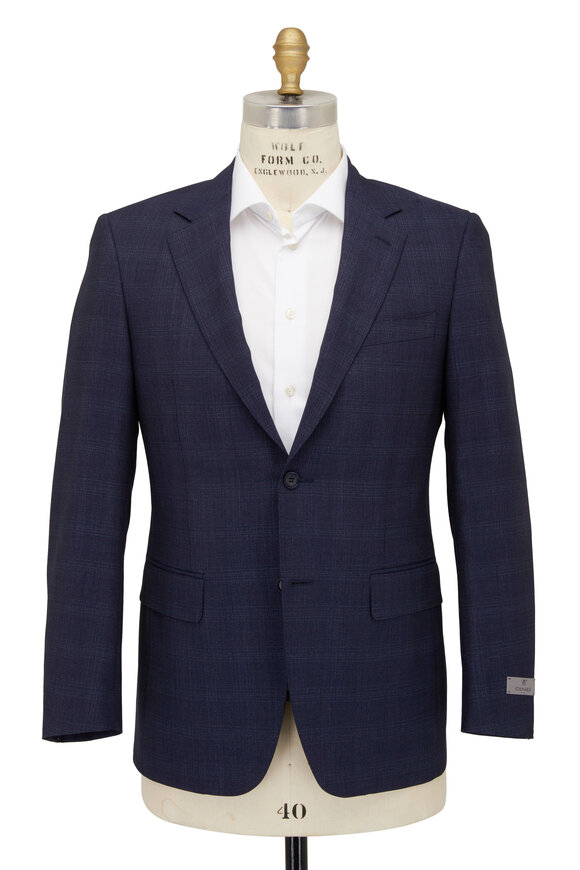 Canali - Navy Plaid Wool Suit