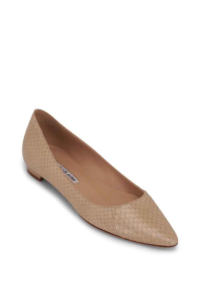 24SS new/Manolo Blahnik ランツァBBフラット Flats Brown Lanza BB suede ballet flats in brown - Manolo Blahnik