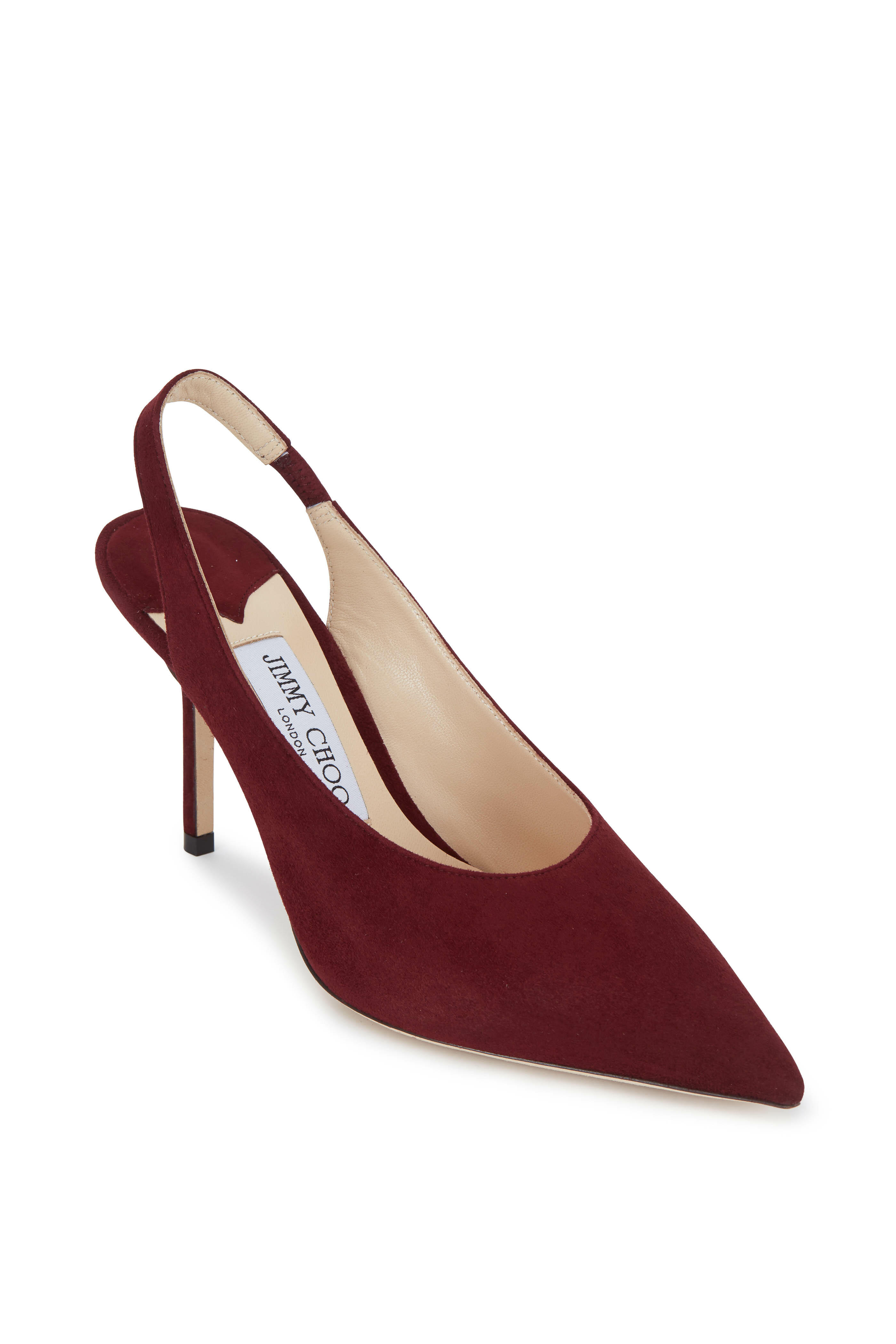 Jimmy Choo - Ivy Bordeaux Suede Slingback, 85mm