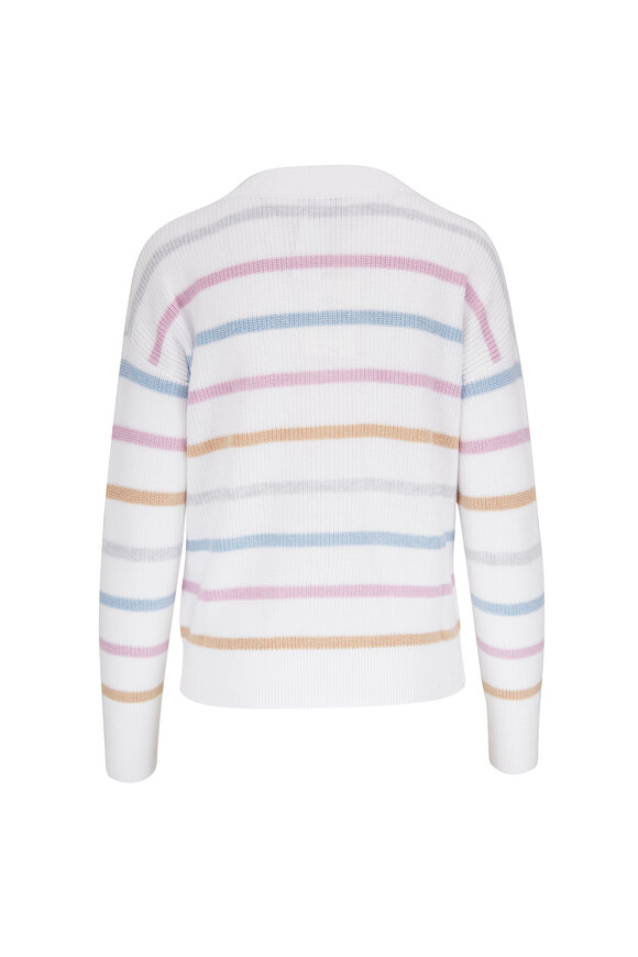 Kinross - Winter White & Multicolor Stripe Cotton Sweater