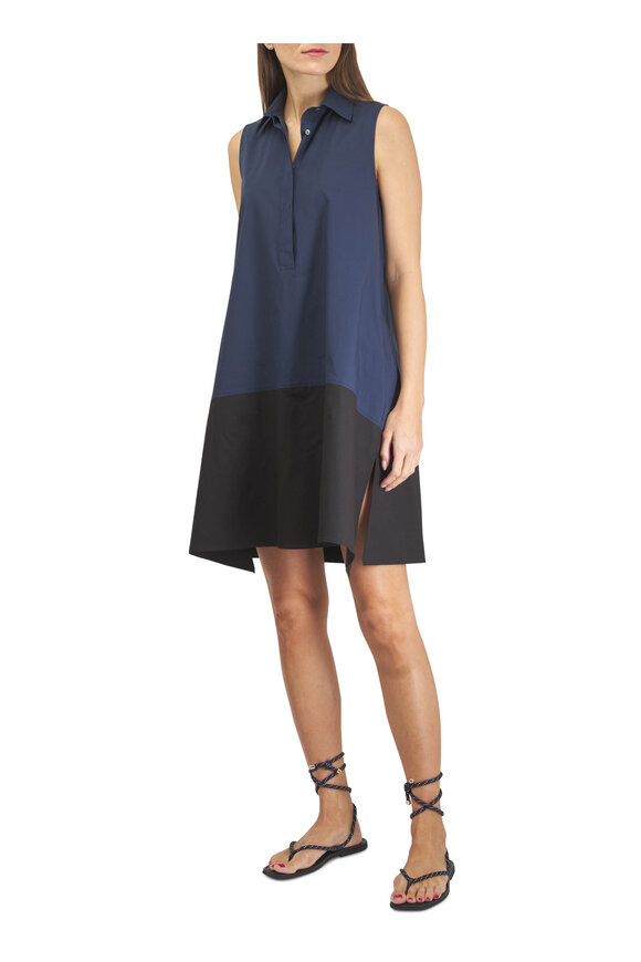 navy blue sleeveless shirt dress Navy Sleeveless Charlie Dress