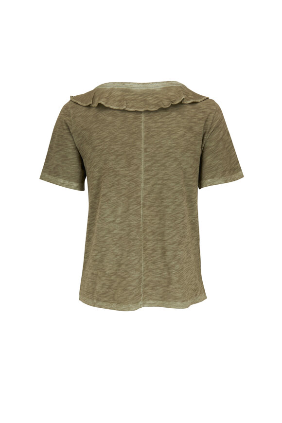 Veronica Beard - Dubois Light Army Green Ruffle T-Shirt