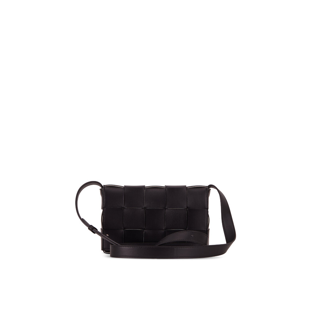 Bottega Veneta - Cassette Black Leather Small Crossbody Bag Bottega Veneta - Cassette Black Leather Small Crossbody Bag