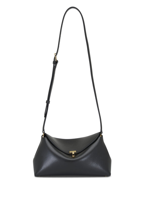 Totême - T-Lock Black Leather Clutch