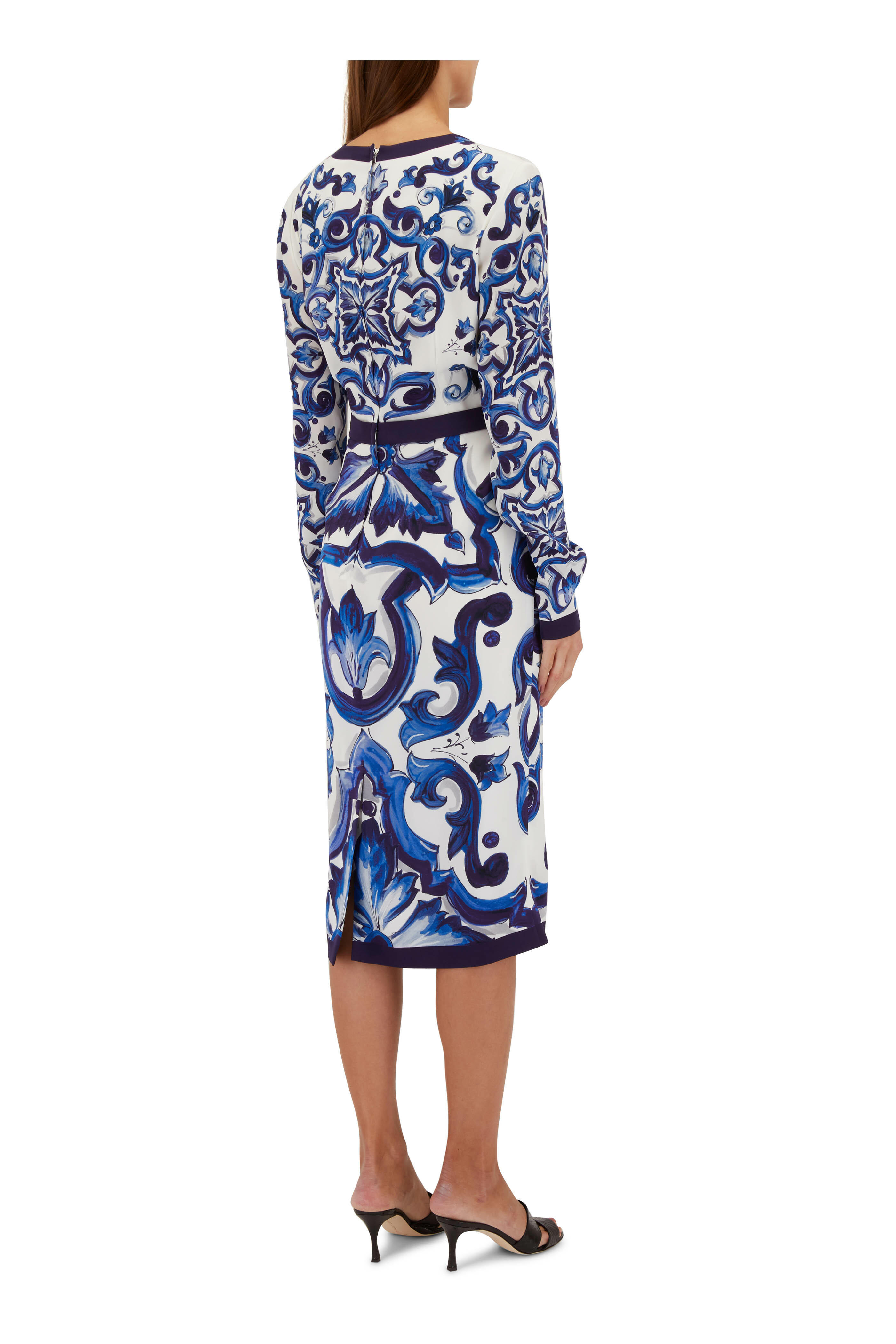 Dolce & Gabbana - Blue Mediterraneo Painterly Midi Dress