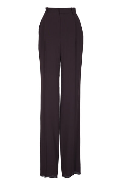 【送料&関税込】Saint Laurent Black Wool Pant Saint Laurent - Tuxedo Straight Black Wool Pant