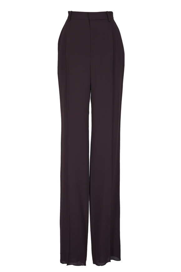 Saint Laurent Chocolate Silk Crepe Pant