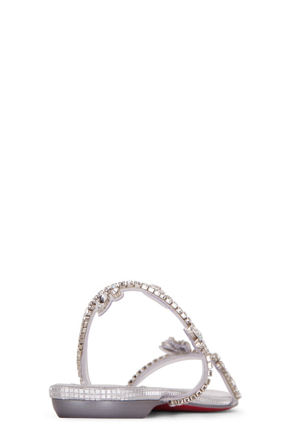 Christian Louboutin - Just Queenie Silver Flat Sandal