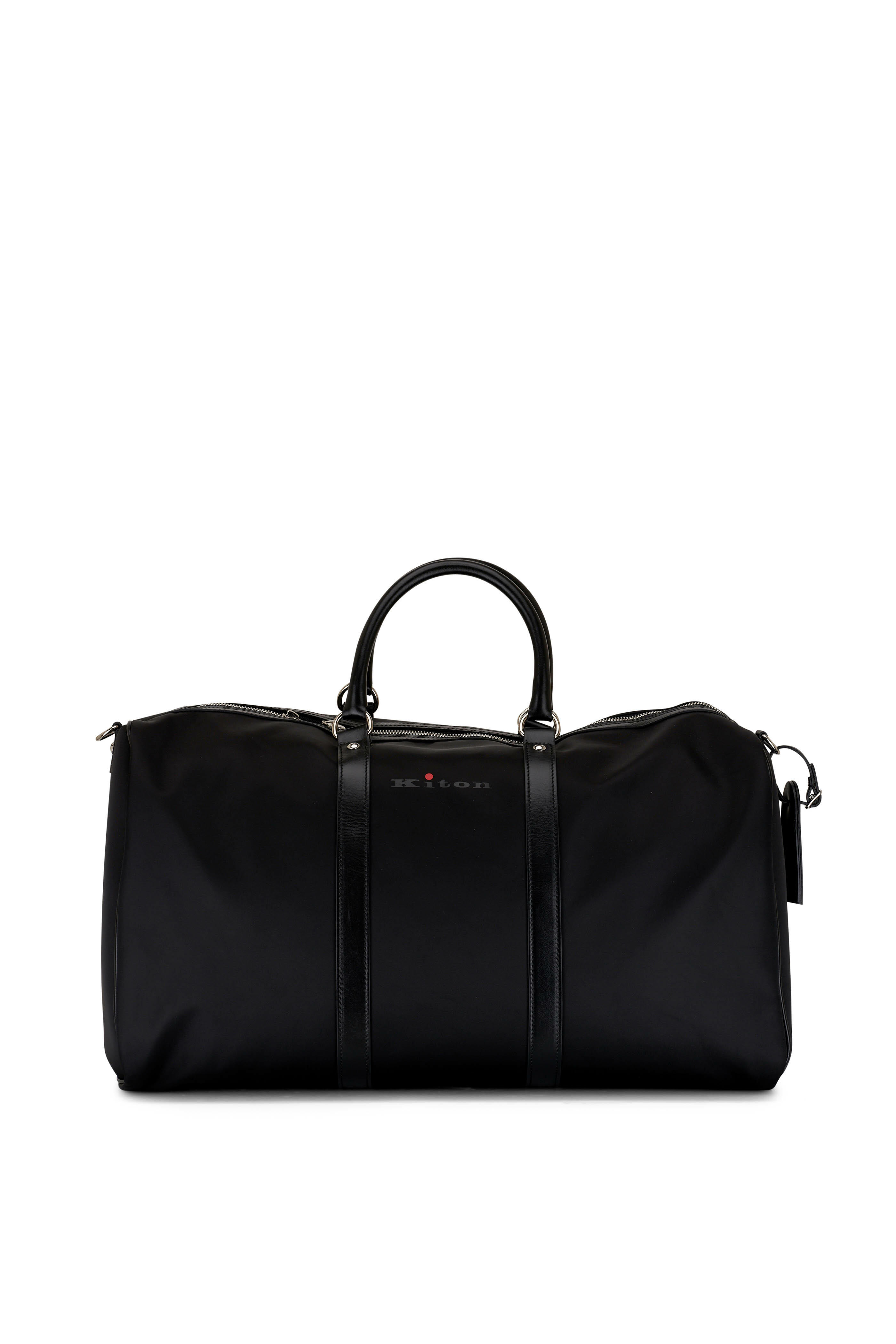 Kiton - Black Nylon & Leather Duffel Bag | Mitchell Stores