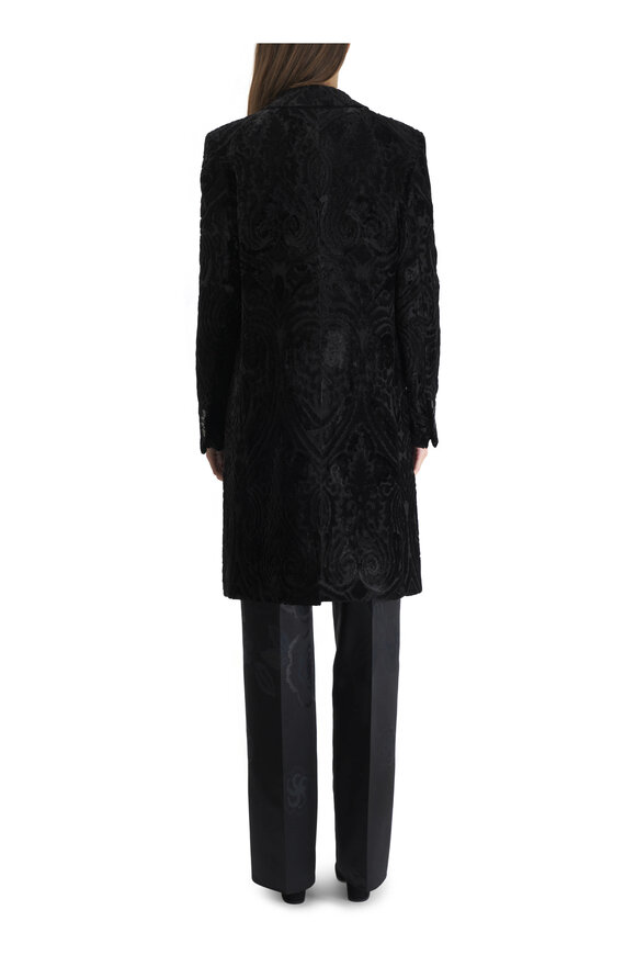 Etro - Black Velvet Jacquard Topper 