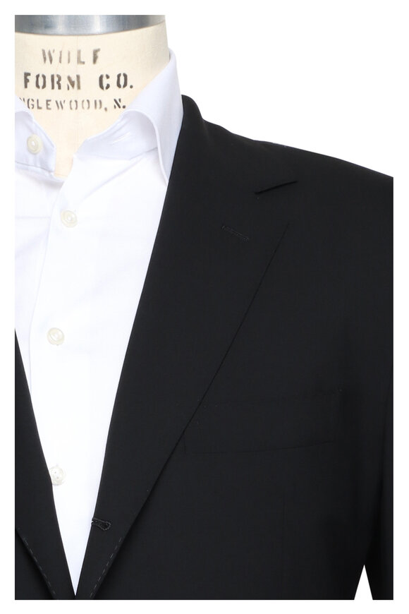Sartorio Solid Black Wool Suit