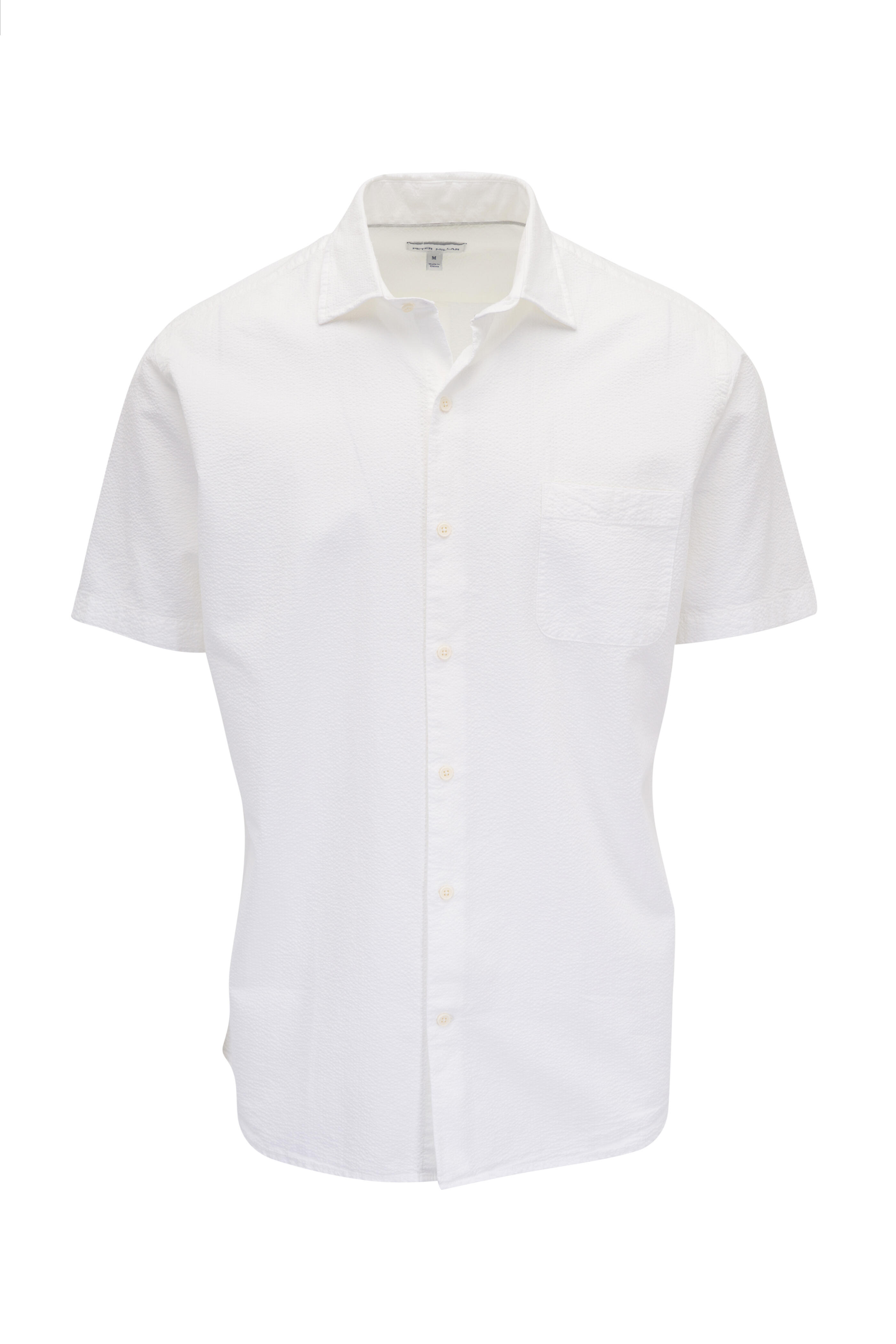 Peter Millar - Seaward White Seersucker Short Sleeve Button Down