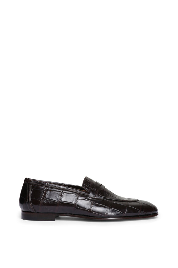 Kiton Dark Brown Leather Penny Loafer - view 2