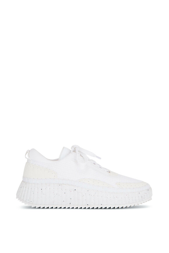 Chloé - Nama White Mesh Platform Sneaker