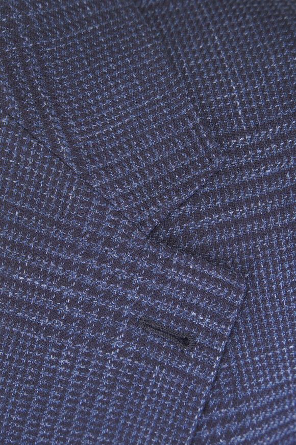 Brunello Cucinelli Denim Wool, Silk & Linen Plaid Sportcoat - view 3