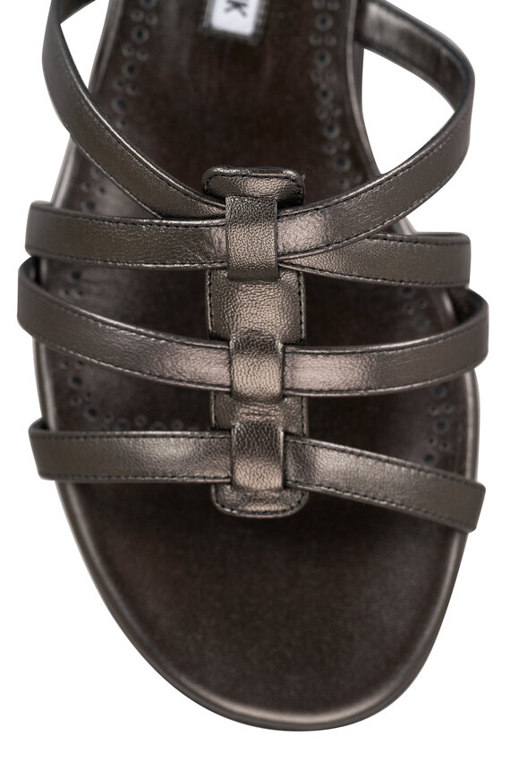 Manolo Blahnik - Riran Graphite Strappy Flat Sandal, 10mm  