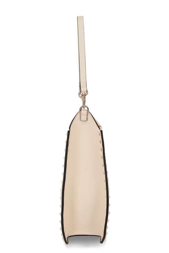 Valentino Garavani - Ivory Rockstud Small Hobo Bag 