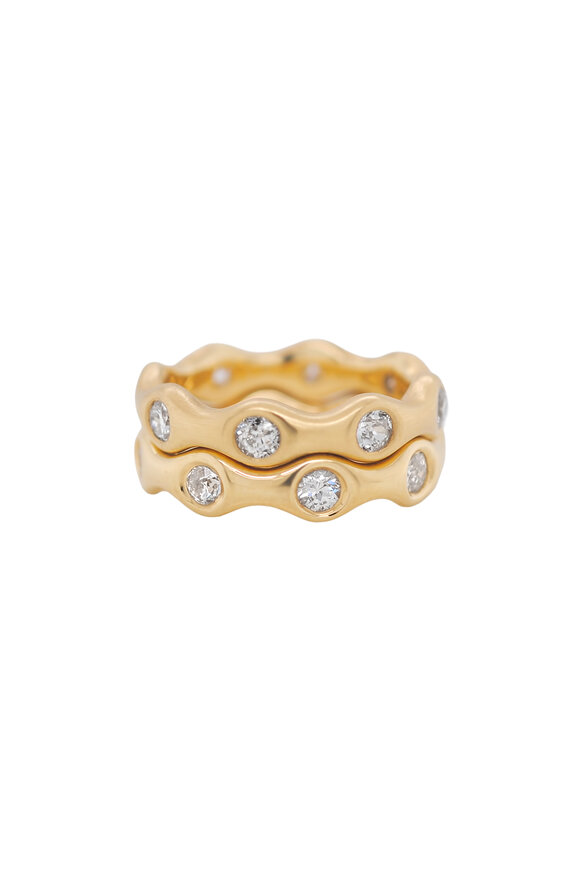 Kali Zoe 18k Yellow Gold Large Ebb & Flow Diamond Band - view 2