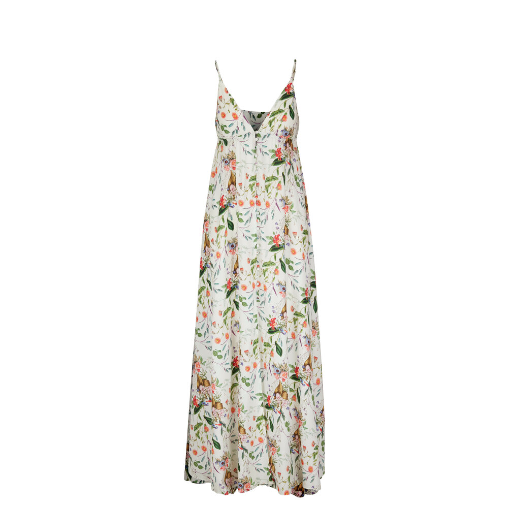 L'Agence - Stefani Ivory Floral Print Maxi Dress