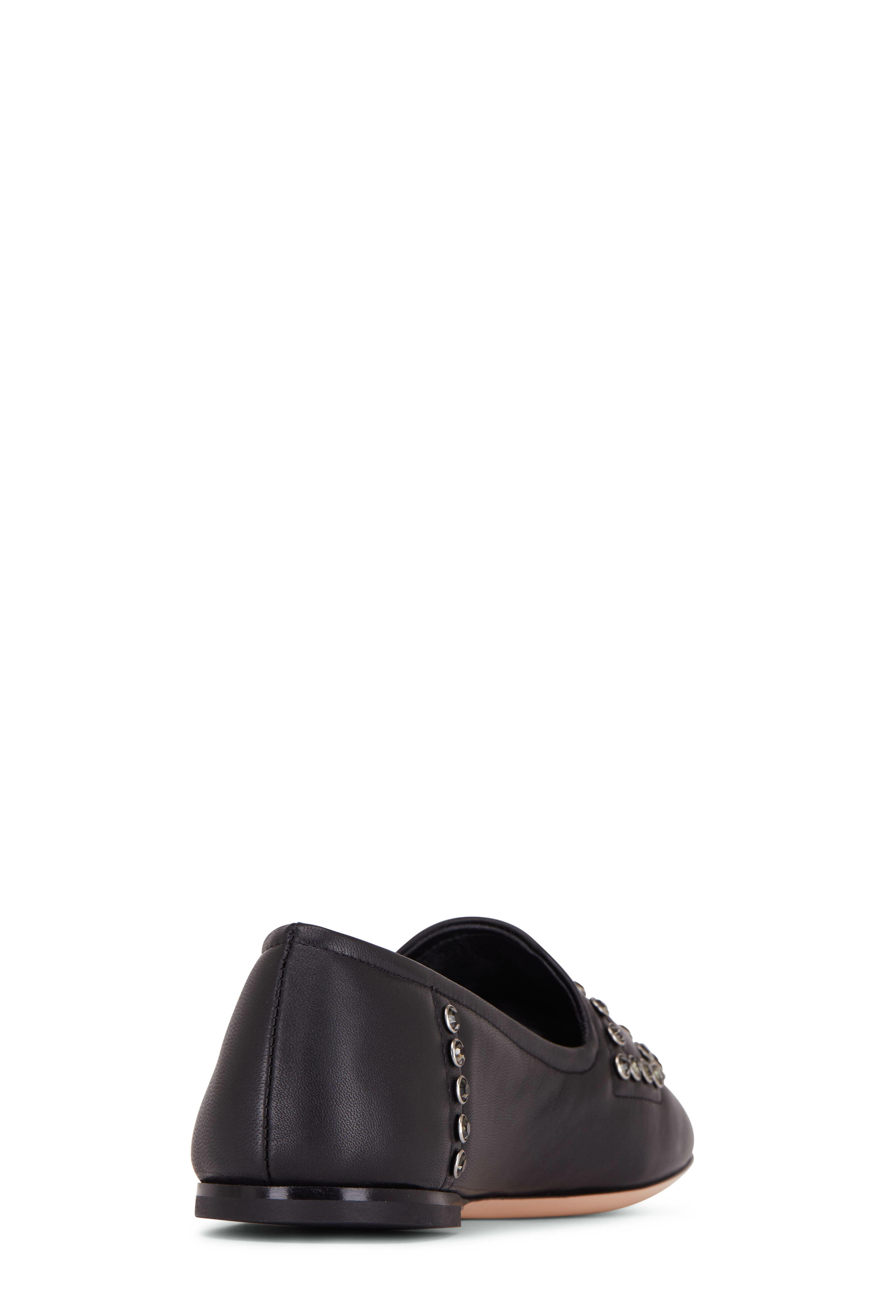 AGL Jess Black Leather Stud Loafer Mitchell Stores