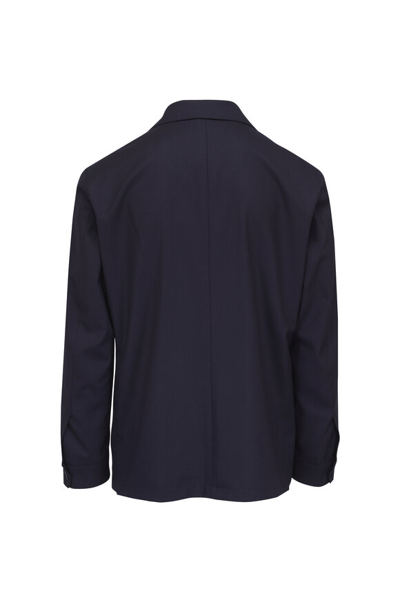 Atelier Munro Navy Blue Wool Flannel Informal Jacket - view 3