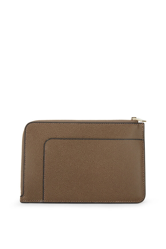 Valextra - Dark Taupe Saffiano Leather Zip Crossbody