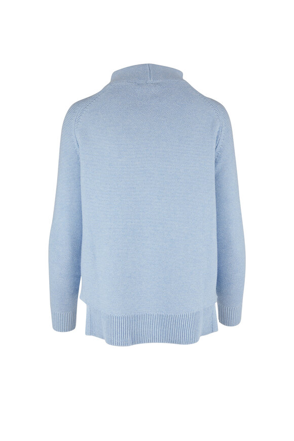 Kinross - Cristal Blue Cotton Garter Stitch Sweater