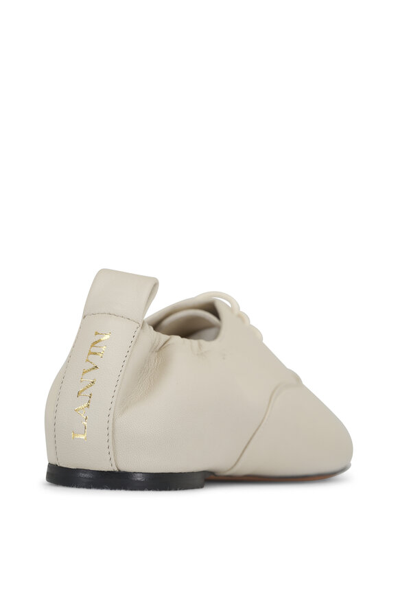 Lanvin - Off White Lace-Up Leather Flat