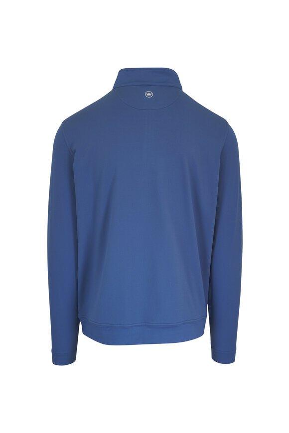 Peter Millar Perth Blue Cross-Hatch Performance Quarter Zip - view 3