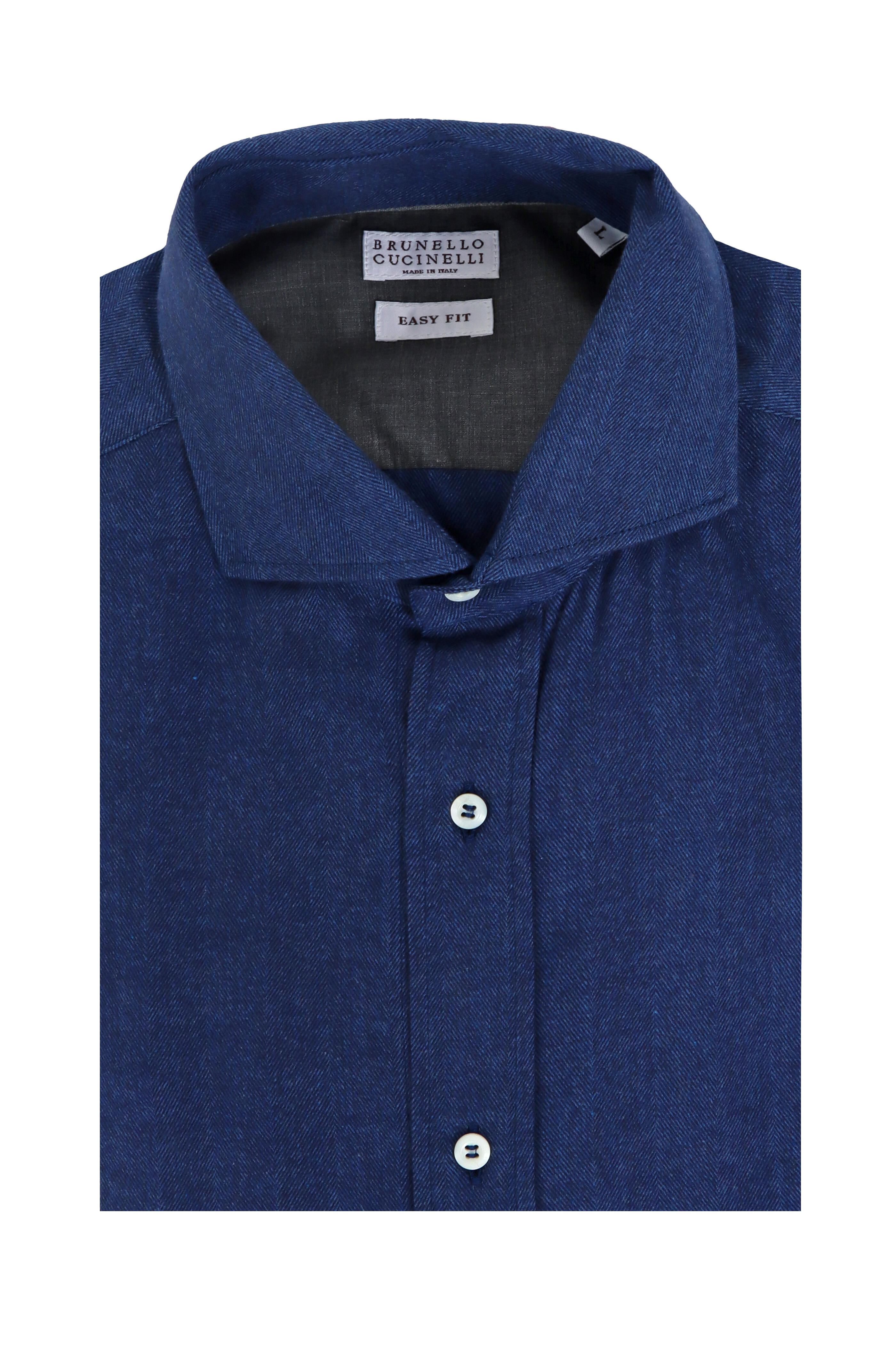Brunello Cucinelli - Blue Cotton Sport Shirt