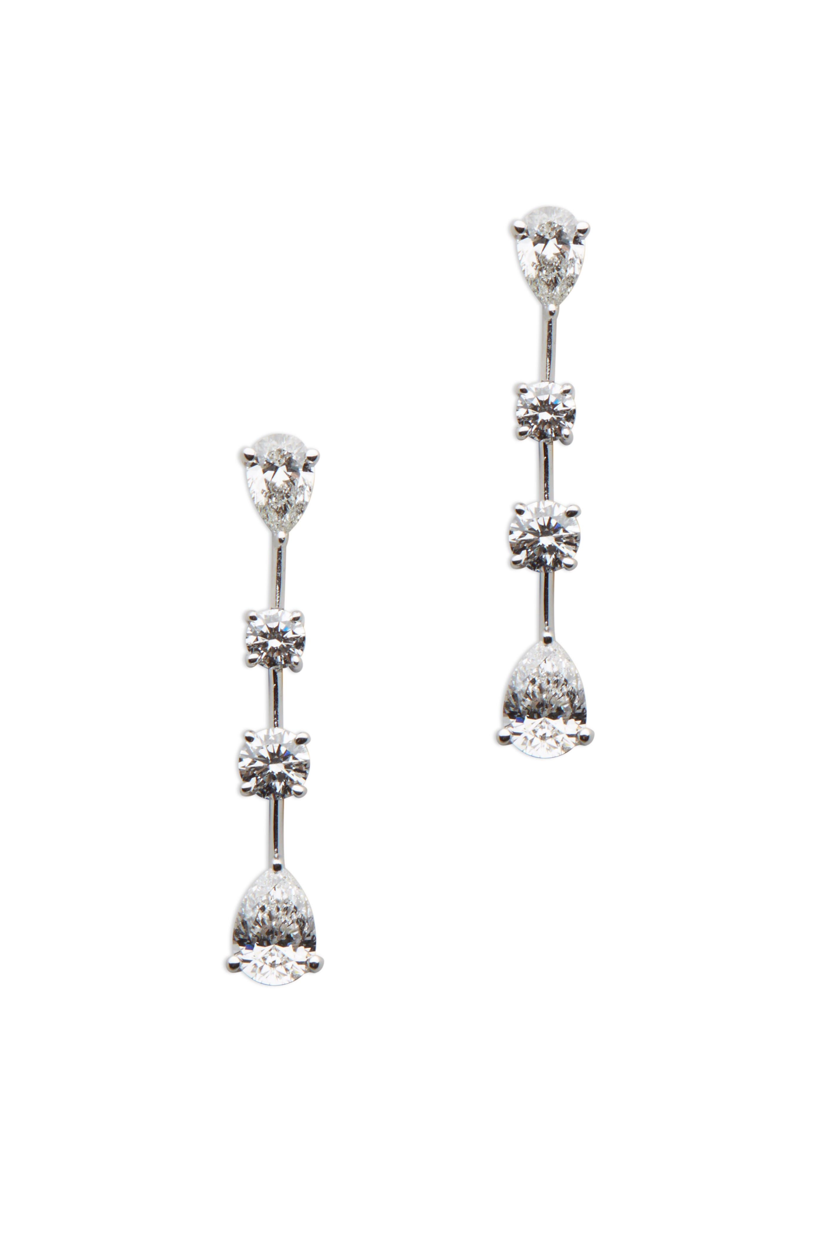Graff - White Diamond Strand Dangle Earrings