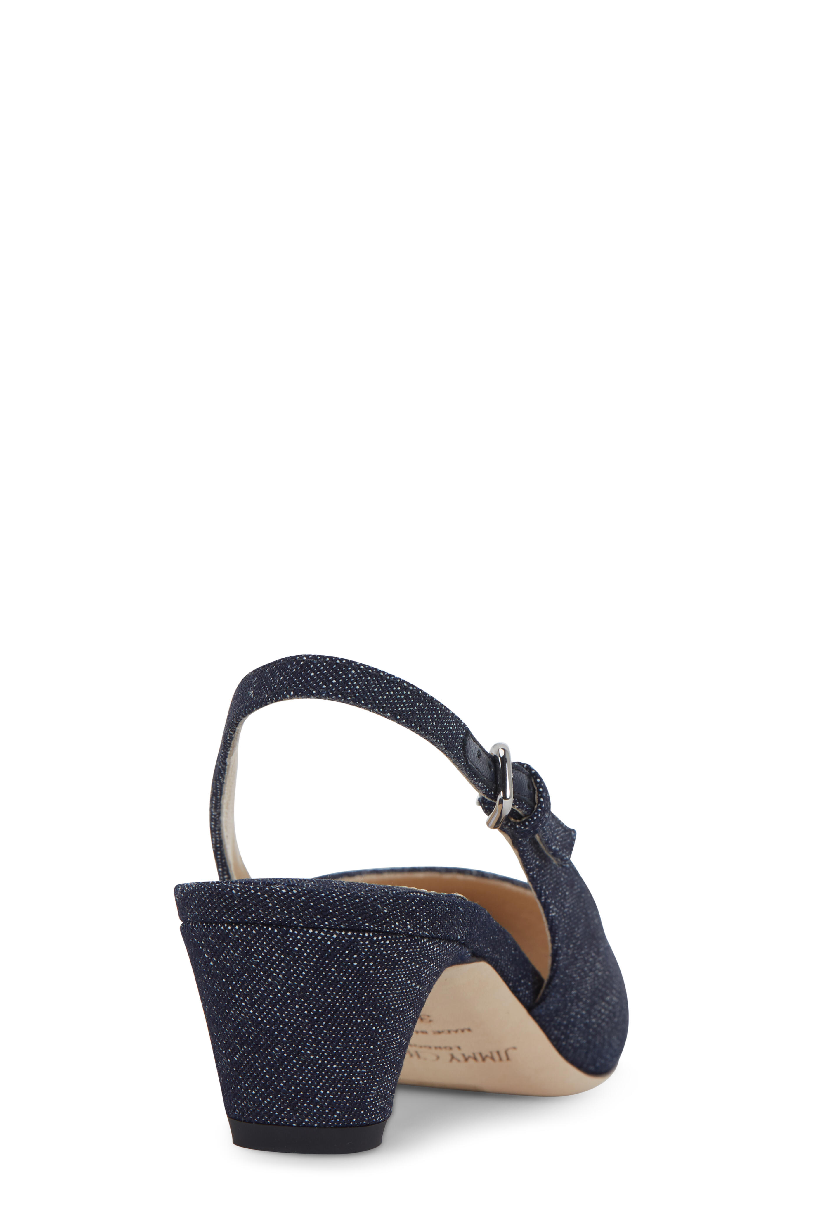 Jimmy Choo - Gemma Indigo Denim Slingback, 40mm | Mitchell