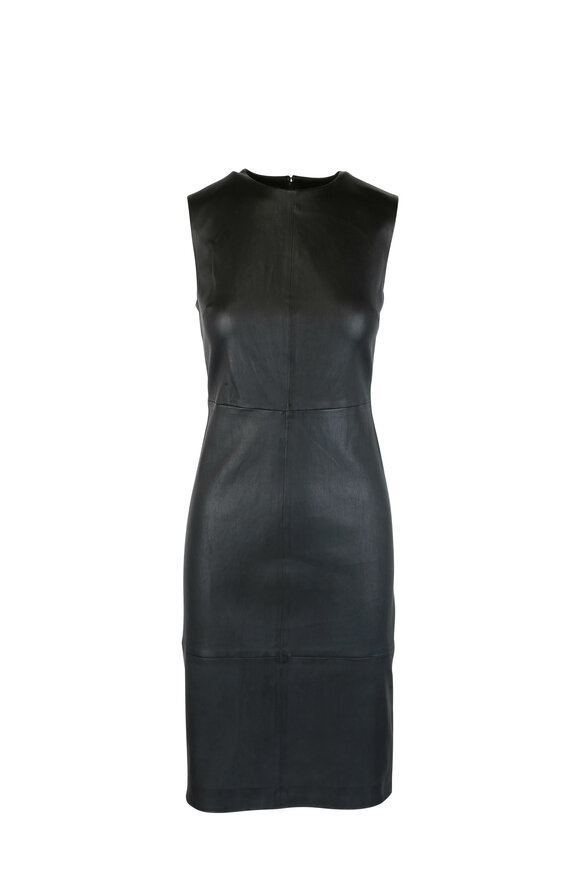 Vince - Black Stretch Leather Dress 