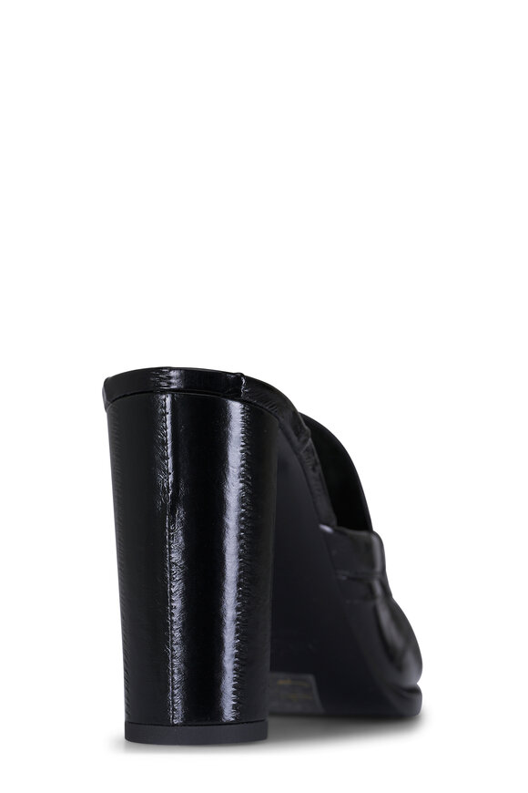 Saint Laurent Le Loafer Black Leather Mule, 90mm - view 4