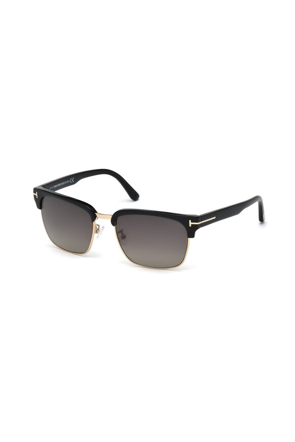 Tom Ford Eyewear - River Black Polarized Vintage Square Sunglasses