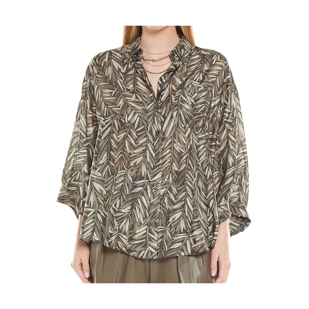 ⭐︎BRUNELLO CUCINELLI ⭐︎カシミヤ ポンチョ Brunello Cucinelli - Carbone Verde Shirt | Mitchell Stores