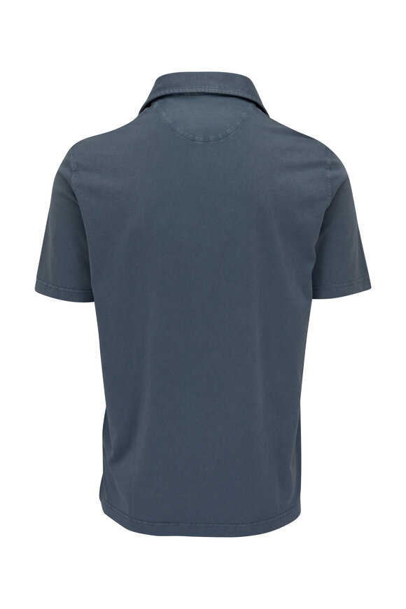 Fedeli - Frosted Slate Cotton Jersey Polo