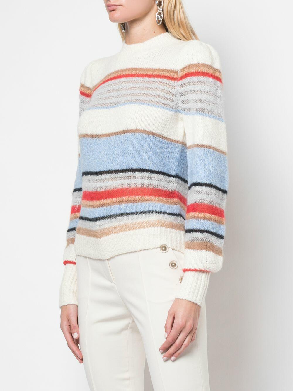 Multi-Stripe Lurex Crewneck Sweater